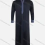 Wholesale Men's Stand Collar Plain Splicing Plaid Button Front Middle East Ramadan Formal Muslim Arabic Robe preview