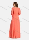 Wholesale Women's Elegant Frill Neck Rhinestone Plain Maxi Dress - Liuhuamall