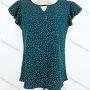 Wholesale Women's Casual Crew Neck Cap Sleeve Pin Dot Ruffle Trim Blouse preview
