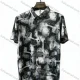 Wholesale In Stock Men's Slim Fit Short Sleeve Abstract Geometric Print Casual Fashion Button - Down Shirt Black Clothing Wholesale Market Liuhua