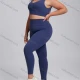 Wholesale Women's Plus Size Yoga Wear Elastic Quick-Drying Running & Fitness Wear Outdoor Training Sortswear Set Blue Clothing Wholesale Market Liuhua