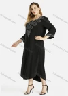 Wholesale Women's Casual V Neck 3/4 Sleeve Embroidered Midi Dress - Liuhuamall