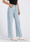 Wholesale Women's Basics High Waist Plain Patch Pocket Wide Leg Jeans - Liuhuamall