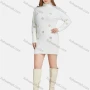 Wholesale Women's Casual High Neck Fleece Snowflake Embroidered Knit Sweater preview