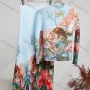 Wholesale Women's Casual Figure Graphic Print Long Sleeve Maxi Pleated Skirt 2 Piece Set preview