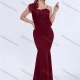 Wholesale Women's Spaghetti Straps Plain Mermaid Floor Length Evening Dress With 3D Floral Design Wine Clothing Wholesale Market Liuhua