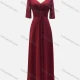 Wholesale Women's Glamorous Plain V Neck Lace Sleeve Appliques Lace Pearl Decor Bridesmaid Dress XF-A140# Wine Clothing Wholesale Market Liuhua