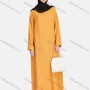 Wholesale Women's Vintage Islamic Muslim Long Sleeve Pockets Abaya Dress 1247# preview