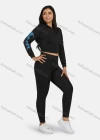 Wholesale Women's Sport Hooded Rhinestone Zipper Long Sleeve Top & Jogger Sets - Liuhuamall