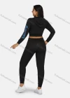 Wholesale Women's Sport Hooded Rhinestone Zipper Long Sleeve Top & Jogger Sets - Liuhuamall