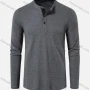 Wholesale Men's Casual Silm Fit Knit Long Sleeve Plain Henley Shirt preview