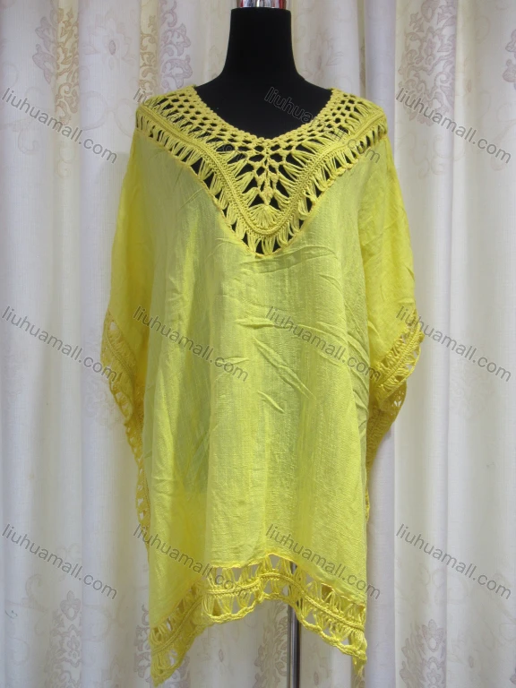 Wholesale Women's Casual Loose Fit Hollow Out Crochet Cape 2293#