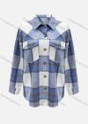 Wholesale Women's Casual Plaid Tartan Print Long Sleeve Flap Pockets Overshirt - Liuhuamall