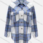 Wholesale Women's Casual Plaid Tartan Print Long Sleeve Flap Pockets Overshirt preview