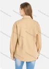 Wholesale Women's Loose Fit Long Sleeve Double Flap Pocket Rivets Plain Overshirt - Liuhuamall