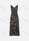 Wholesale Women's Sleeveless V-Neck Spaghetti Strap Floral Print Pleated Cami Dress - Liuhuamall