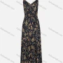Wholesale Women's Sleeveless V-Neck Spaghetti Strap Floral Print Pleated Cami Dress preview