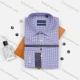 Wholesale Men's Slim Fit Long Sleeve Button Down Oxford Cotton Gingham Shirts BP220502-8# Blue Clothing Wholesale Market Liuhua