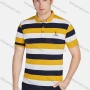 Wholesale Men's Casual 100% Cotton Striped Colorblock Short Sleeve Polo Shirts 9606# preview