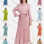 Wholesale Women's Casual Plain Button Down Pleated Maxi Shirt Dress With Belt preview