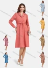 Wholesale Women's Casual Plain Lapel Button Down Long Sleeve Knee Length Shirt Dress With Belt - Liuhuamall