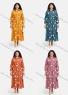 Wholesale Women's Casual Polka Dot Print Button Down Ruffle Hem Maxi Shirt Dress With Belt - Liuhuamall