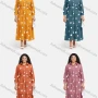 Wholesale Women's Casual Polka Dot Print Button Down Ruffle Hem Maxi Shirt Dress With Belt preview