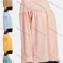 Wholesale Women's Chiffon Crew Neck Long Sleeve Button Down Ruffle Trim Plain Shirt preview