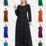 Wholesale Women's Chiffon Elegant Long Sleeve Plain A-Line Beaded Embroidery Sheer Mesh Hem Maxi Dress preview