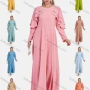 Wholesale Women's Elegant Plain Beaded Cape Sleeve High Waist Maxi Dress preview