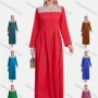 Wholesale Women's Elegant A-Line Lace Button Decor Long Sleeve Round Neck Ruffle Maxi Dress preview