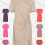 Wholesale Women's Casual Plain Round Neck Short Sleeve Twist Tee Dress preview