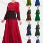 Wholesale Women's Elegant Embroidery Lace Long Sleeve Round Neck Pearl Decor Maxi Dress preview