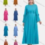 Wholesale Women's Elegant Elegant Bell Sleeve Appliques Accordion Pleated Maxi Dress preview