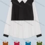 Wholesale Women's Casual Collared Stiching Color Buckled Cuff Blouse preview
