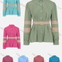 Wholesale Women's Elegant Collared Button Front Closure High Waist Shirt With Belt preview