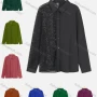 Wholesale Women's Fashion Lace Splicing Collared Button Down Shirt preview