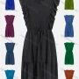 Wholesale Women's Casual Ruffle Sleeve Plain High Waist Drawstring Ruffle Hem Plain Dress preview