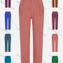 Wholesale Women's Casual Straight Leg High Waist Slim Fit Grid Plain Pant preview