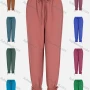 Wholesale Women's Casual Drawstring Elastic band High Waist Plain Pant preview