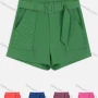 Wholesale Women's Casual Plain Grid Pocket Long Belt Hot Shorts preview