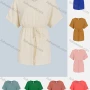 Wholesale Women's Plain Casual Keyhole Drawstring High Waist Romper preview