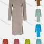 Wholesale Women's Casual Slit Hem Button Detail Plain Causal Dress preview