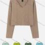 Wholesale Women's Casual Plain Long Sleeve Rib-Knit Sweetheart Neck Crop Knit Top preview