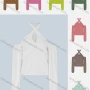 Wholesale Women's Sexy Plain Halter Criss Cross Cold Shoulder Top preview