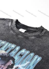 Wholesale Men's Fashion Drop Shoulder Distressed 100%Cotton Crew Neck Long Sleeve Graphic T-shirt 6019# - Liuhuamall