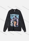 Wholesale Men's Fashion Drop Shoulder Distressed 100%Cotton Crew Neck Long Sleeve Graphic T-shirt 6019# - Liuhuamall