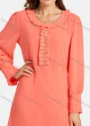 Wholesale Women's Elegant Frill Neck Rhinestone Plain Maxi Dress - Liuhuamall