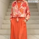 Wholesale Women Plus Size 2 Piece Outfit Printed Shirt Sleeveless Vest Dress Summer Casual Elegant Orange Red Clothing Wholesale Market Liuhua
