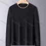 Wholesale Men's Casual Crew Neck Long Sleeve Multi-color Striped Trim T-shirt 835# preview